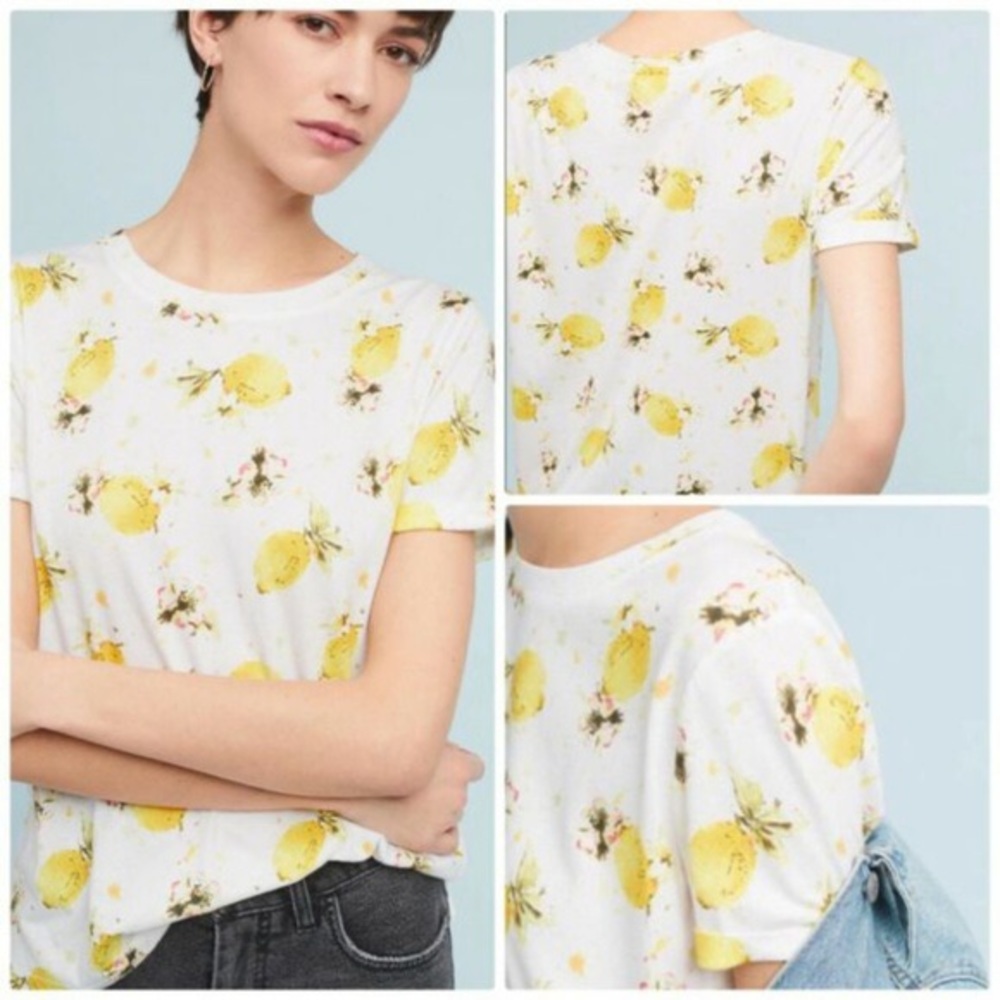 ANTHROPOLOGIE Meadow Rue Lemon T-Shirt
